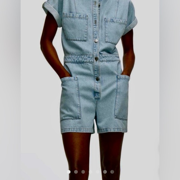 Mango Light Blue Denim Women's Overalls NWT - S - Picture 1 of 9